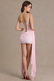 Oh Polly Embellished robe mini corset dentelle blossom sequins