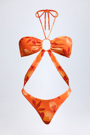 Oh Polly Swim Maillot Une Pièce Orange Orchid Print