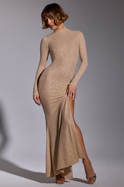 Oh Polly Celestia 8387 robe longue dorée strass