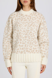 Oh Polly pull oversize jacquard blanc glace BT2380