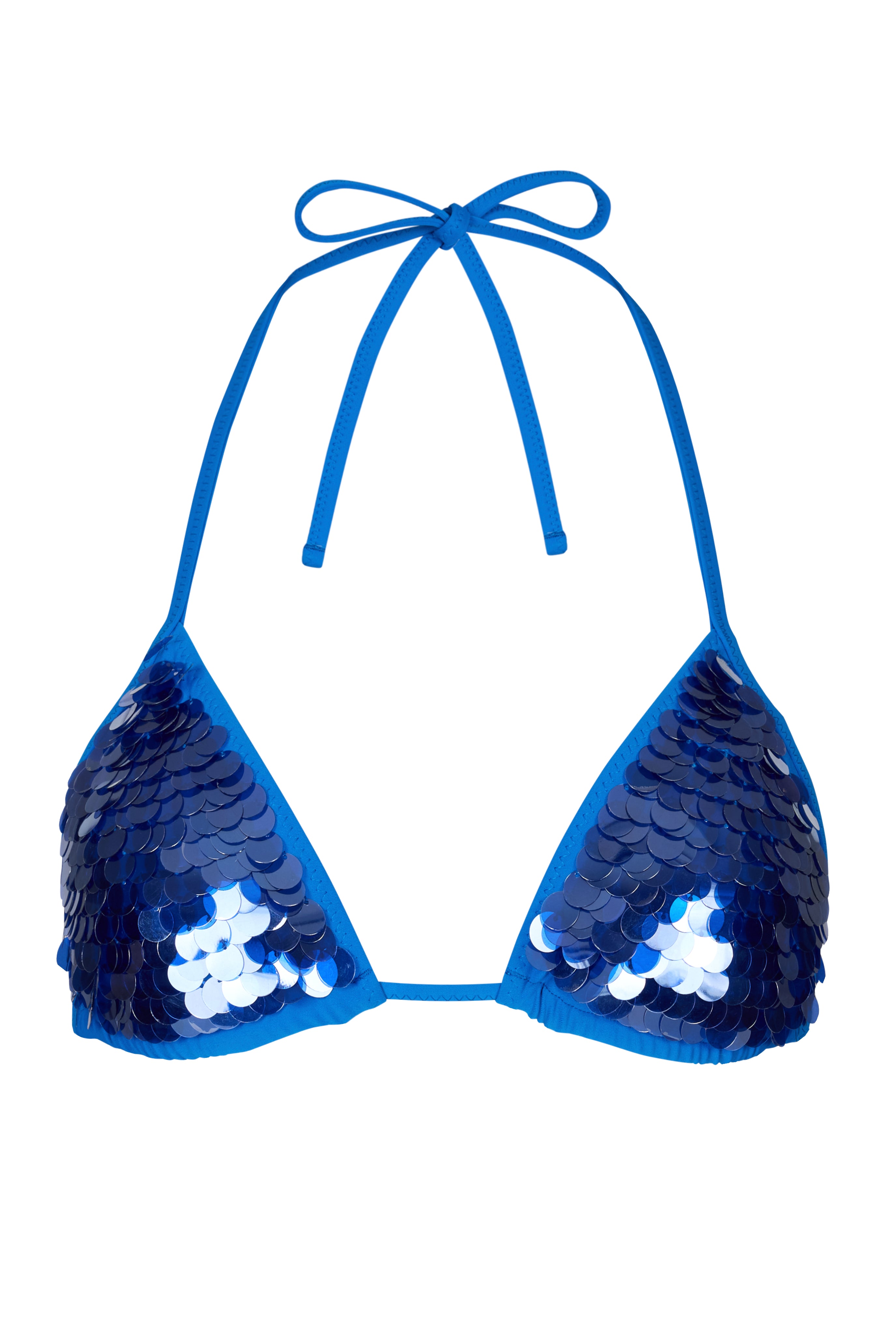 Oh Polly Leil Haut Bikini Triangle Saphir Sequins