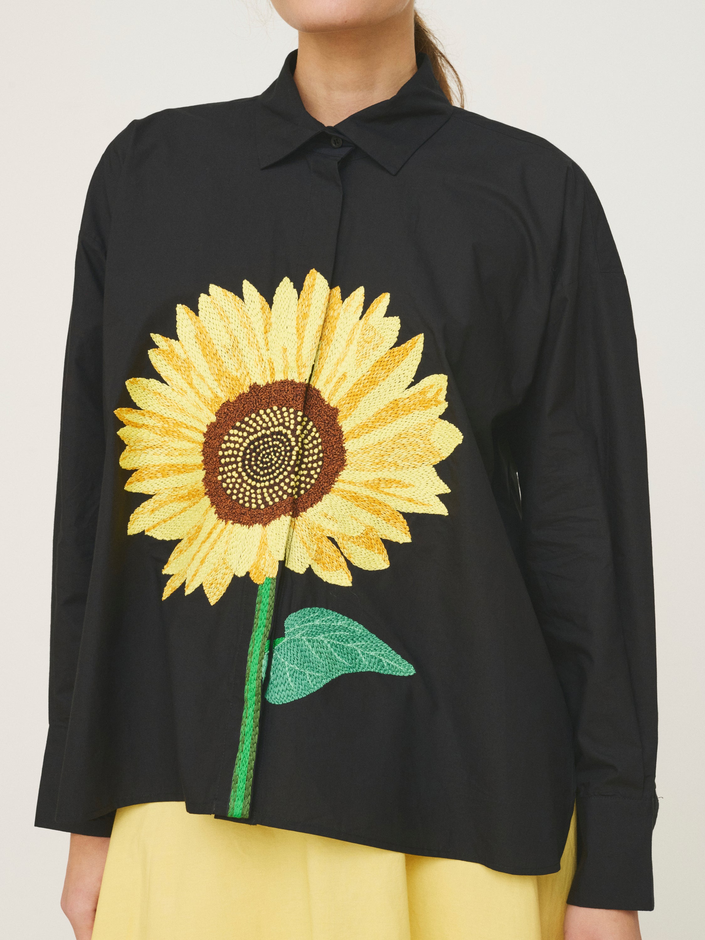 Mii Greta Tournesol chemise femme brodée XS-XXXL