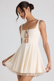 Oh Polly Nanisca 8285 mini robe ivoire georgette ajourée