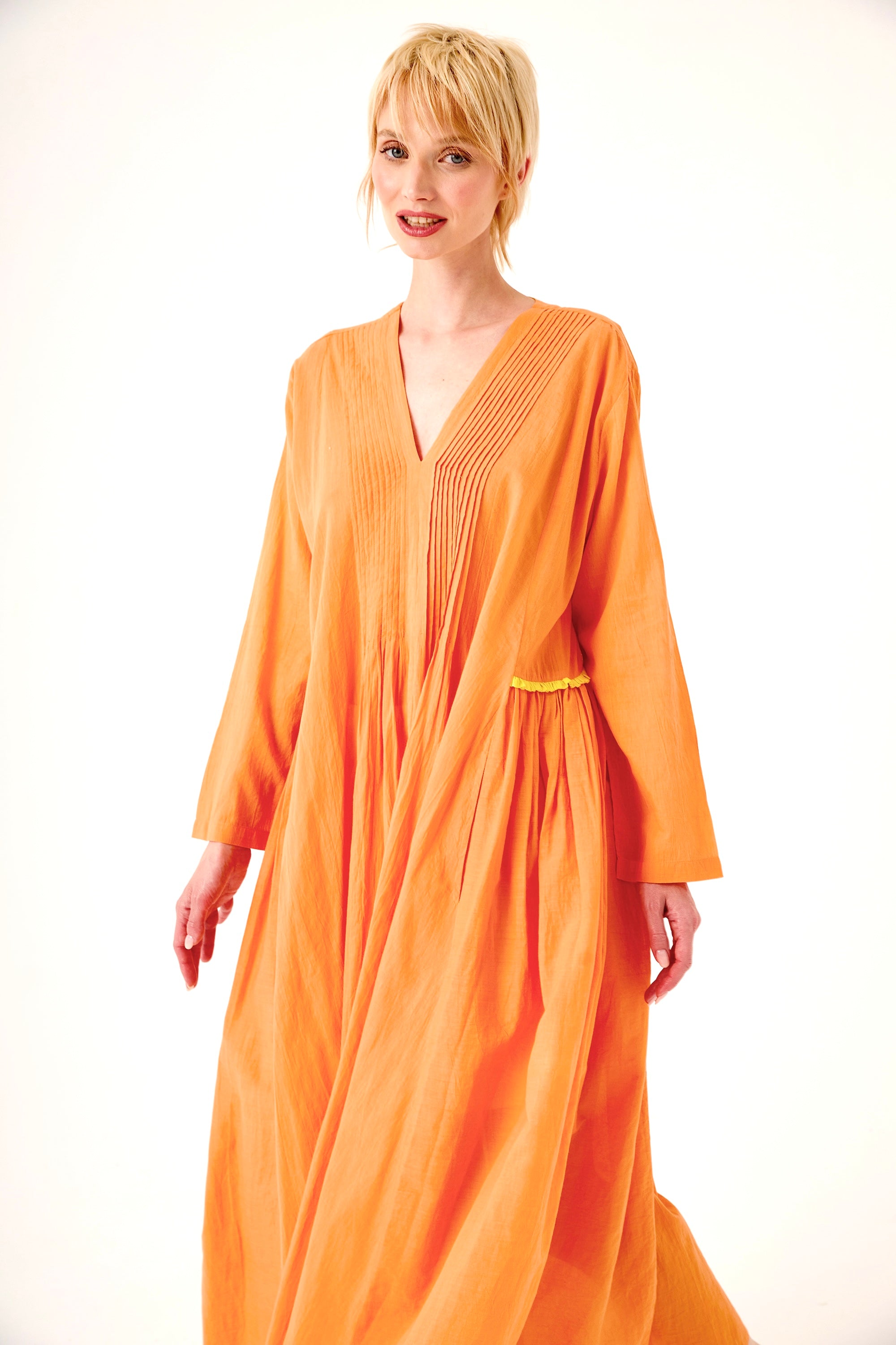 CHICOSOLEIL Zazie robe longue orange voile coton