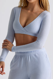 Oh Polly Tops Crop Top BT1978 Bleu Clair Jersey