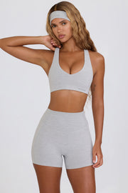 Oh Polly Bo+Tee BT2089 short mini gris taille haute