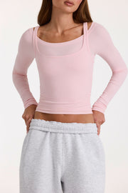 Oh Polly Tops ButterCloud Top Blush rose superposé
