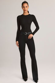 Oh Polly Ziva body manches longues col rond noir modal