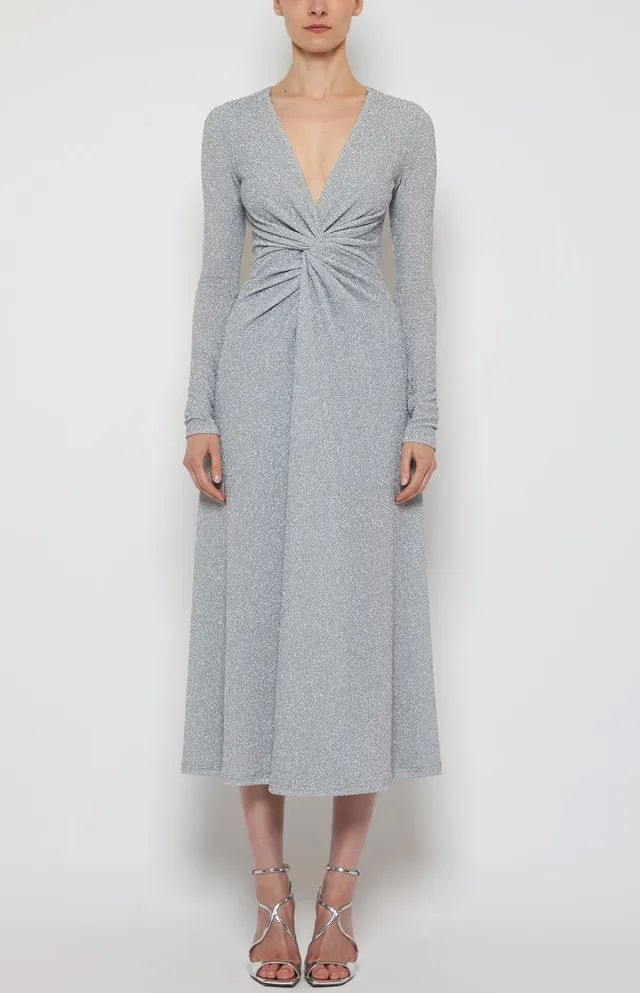Prabal Gurung Twist Sparkle Dress robe silver