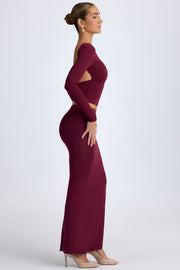 Oh Polly Carolina Jupe Maxi Wine Red Taille Basse Fendue