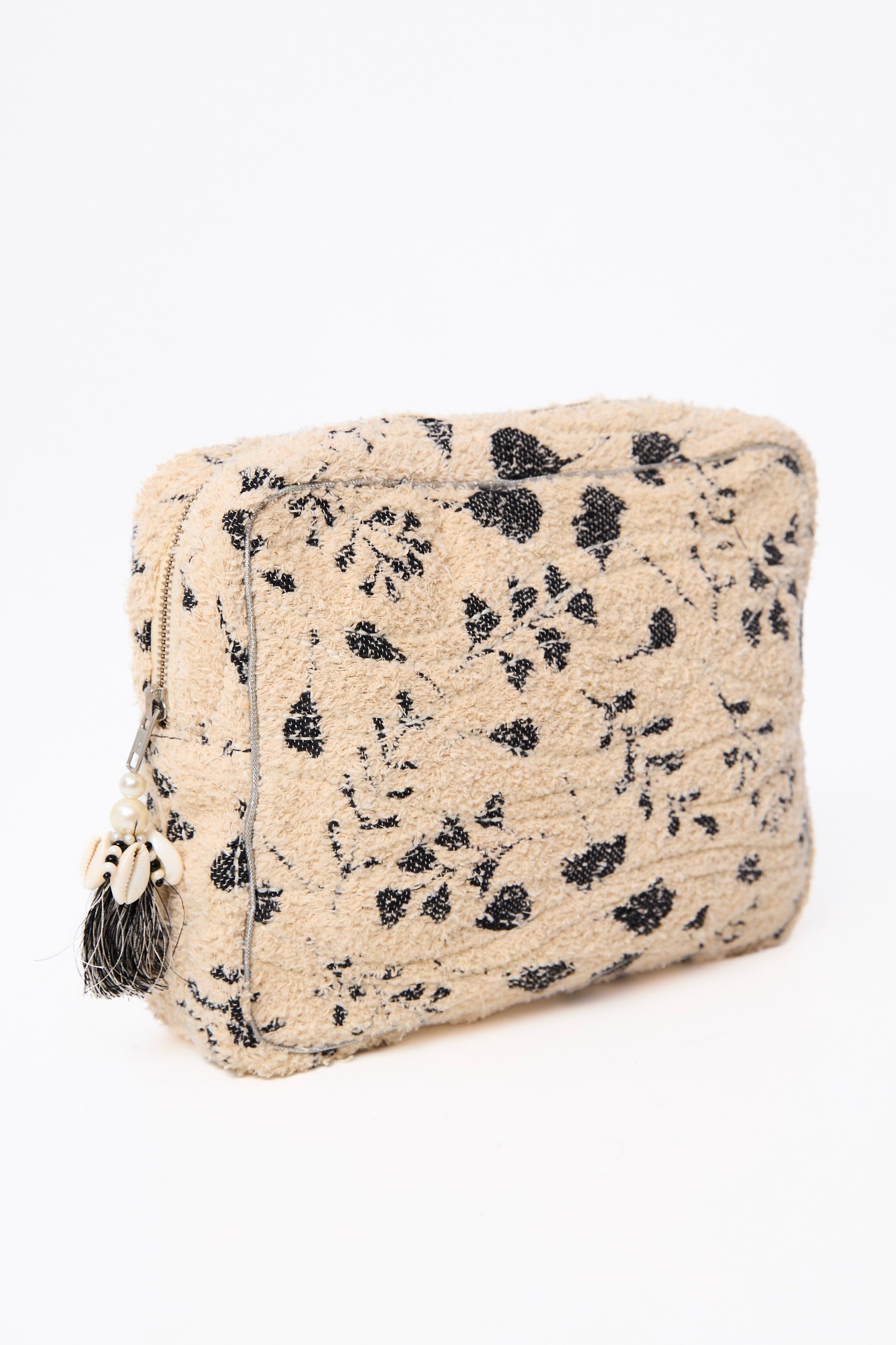 Chicosoleil Ami pochette matelassée crème fleurs coton