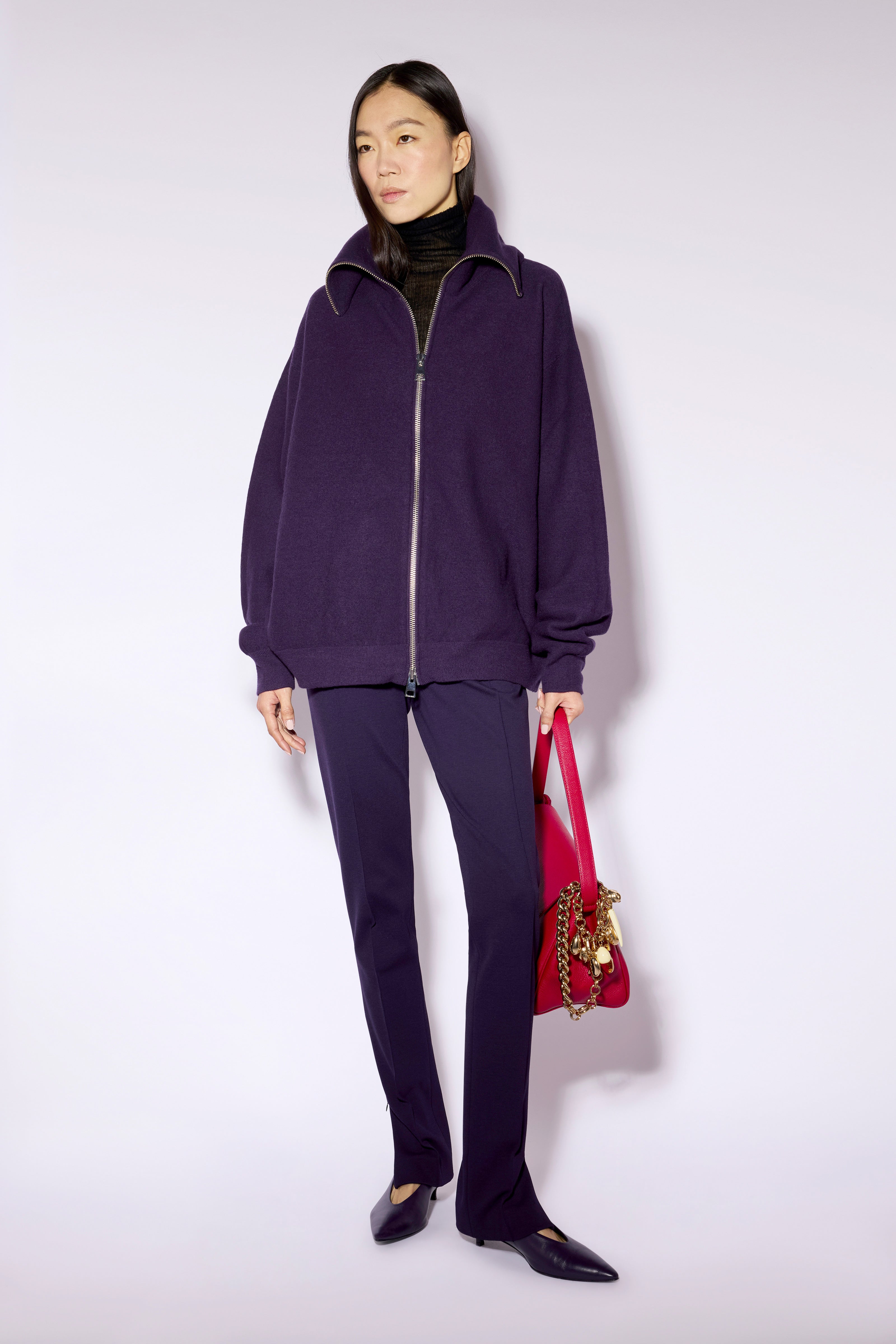 Liviana Conti Maglieria Fulton cardigan laine MIRTILLO