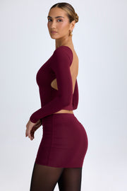 Oh Polly Elli top bordeaux col haut dos nu modal