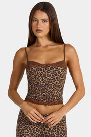 Oh Polly Arna 16565 crop top léopard modal dentelle