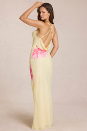 Oh Polly Dresses Fioren robe chiffon jaune floral