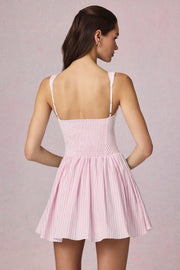Oh Polly Dresses 14401 mini robe trapèze mauve Soft Mauve Stripe