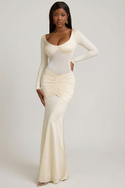 Oh Polly Dresses Alila 12424 robe longue ivoire dos ouvert