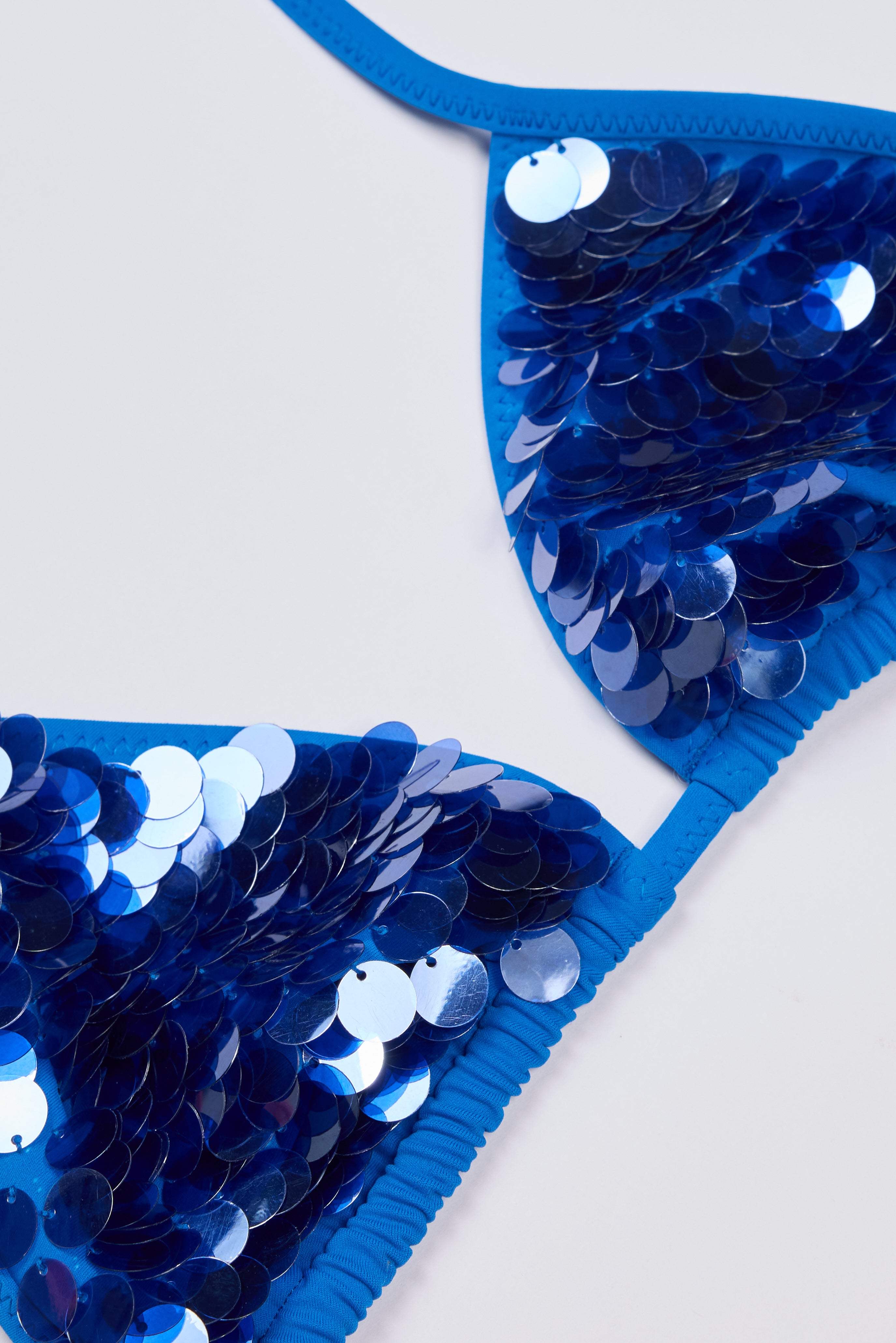Oh Polly Leil Haut Bikini Triangle Saphir Sequins