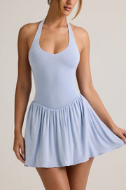 Oh Polly Reanna robe mini bleu clair dos nu