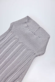 Oh Polly Solara Robe Maxi Argent Dos Nu Col Montant