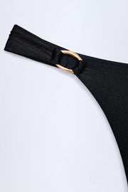 Oh Polly St Barts bas bikini noir thong taille haute