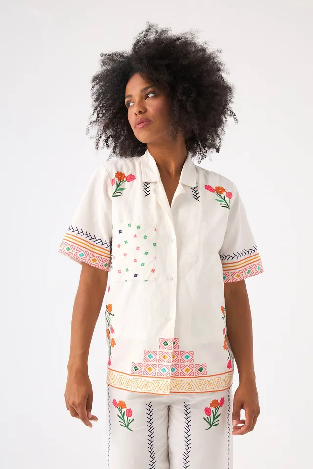 Chicosoleil Pop chemise Off White boyfriend coton