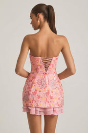 Oh Polly Eliselle mini robe bustier rose sequins corset