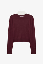 Oh Polly Tops BT2411 haut tricot bordeaux col roulé