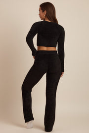Oh Polly Safia pantalon large noir maille douce