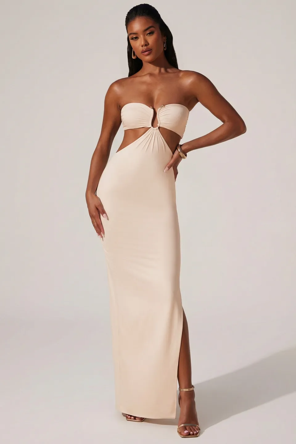 Oh Polly Juniper 7274 robe longue ivoire bandeau