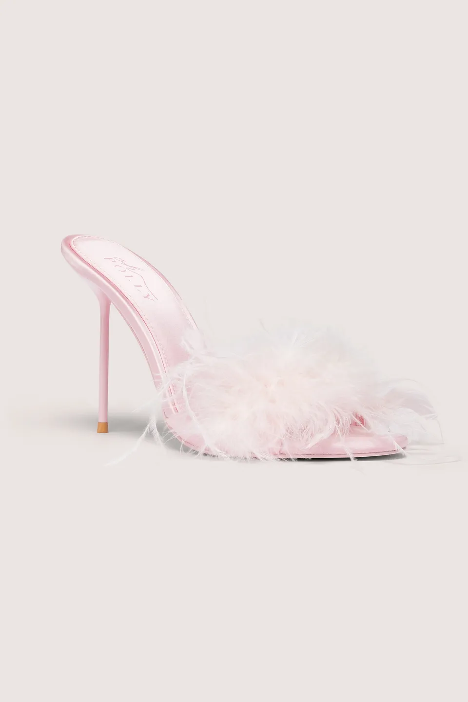 Oh Polly Shoes Mules Satin Blossom Pink - Plumes
