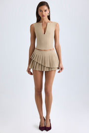 Oh Polly Nada mini jupe plissée camel taille basse