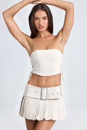 Oh Polly Devora 8442 jupe écru plissée taille basse