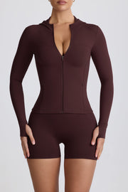 Bo+Tee BT1029 veste sport capuche chocolat sculptante