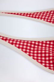 Oh Polly Swim Morella haut de bikini rouge vichy halter