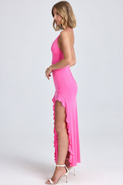 Oh Polly Coraline robe maxi rose bonbon fentes