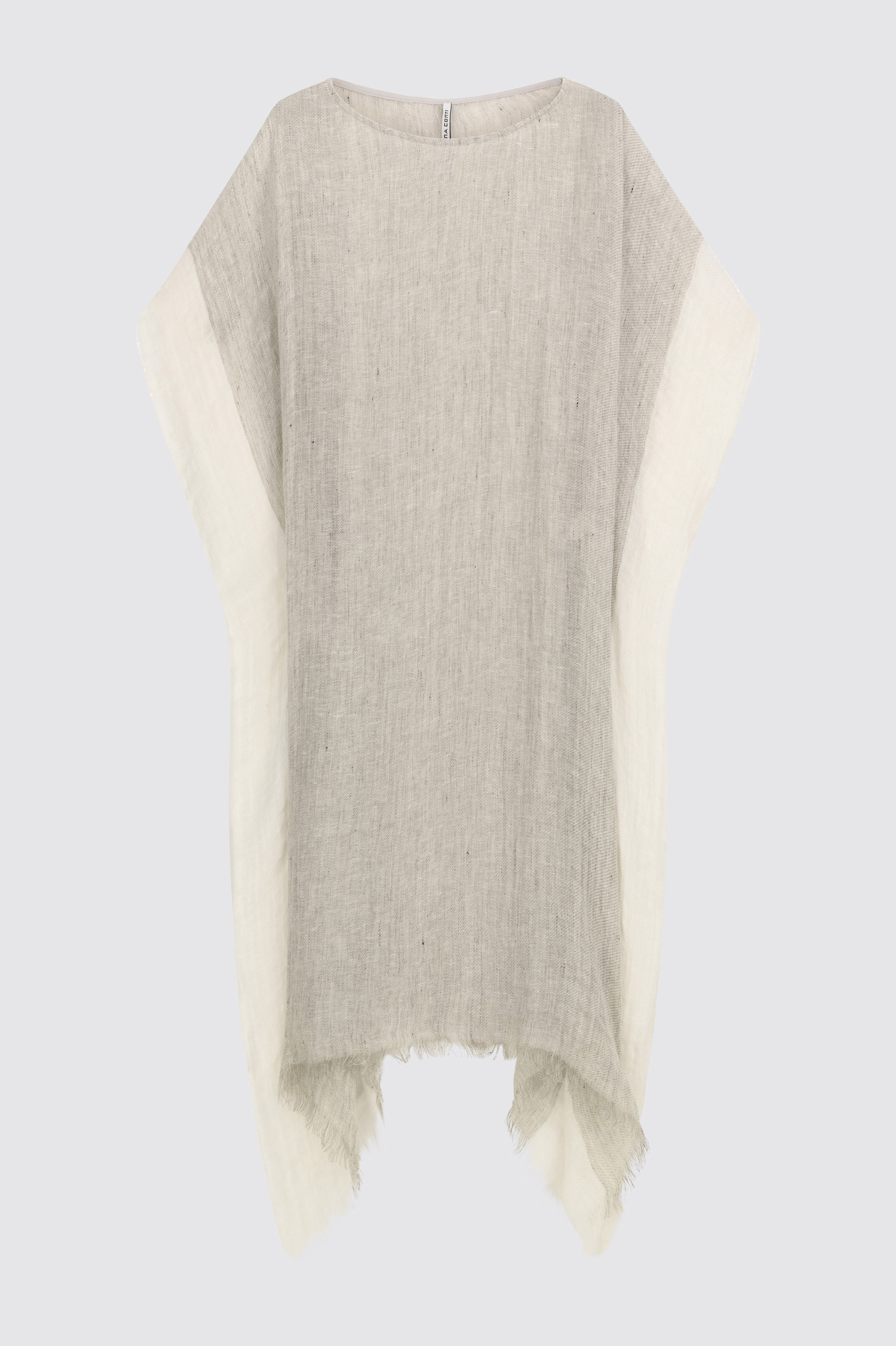 Liviana Conti Flossie caftan lin gris bicolore
