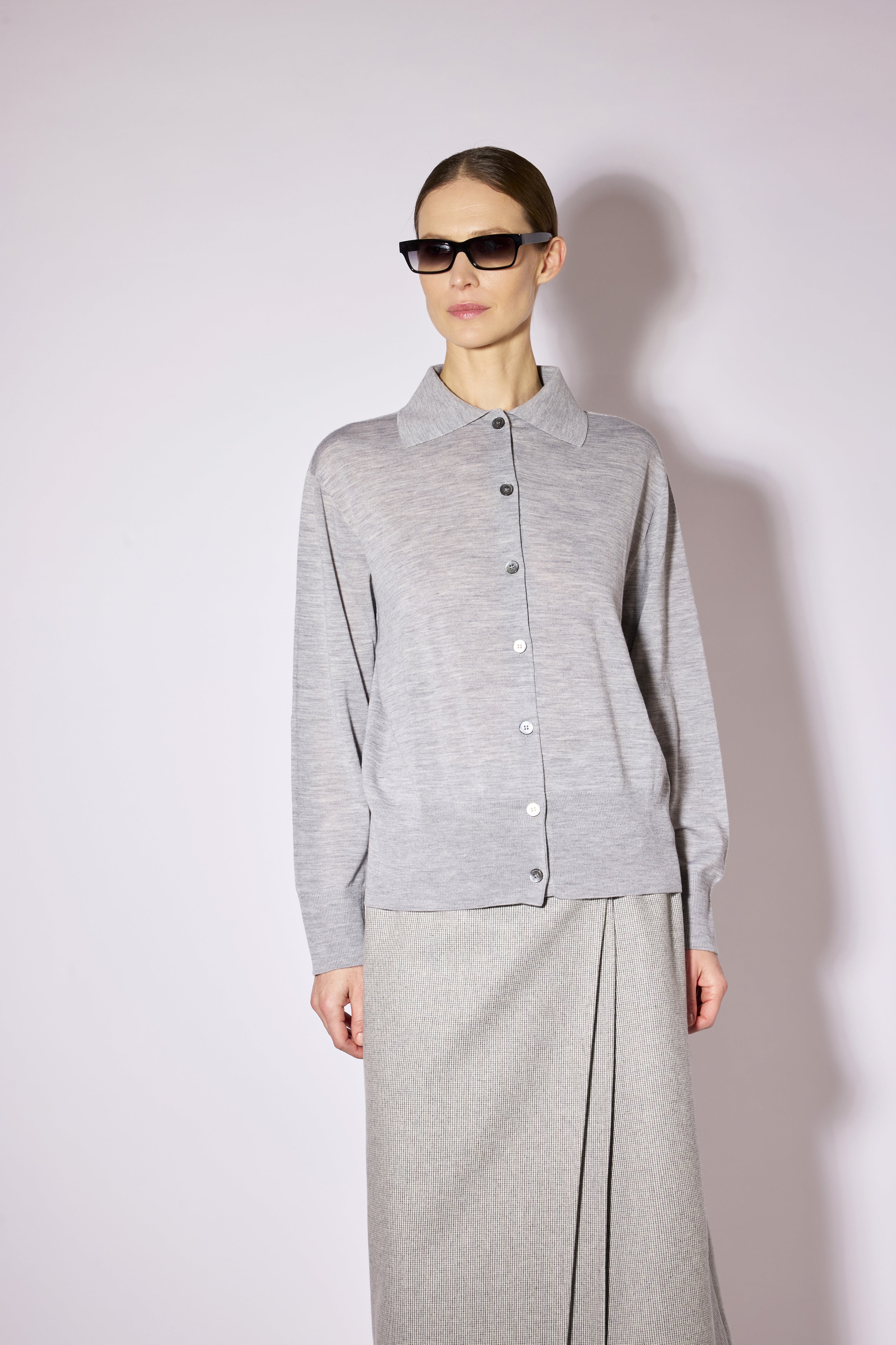 Liviana Conti Dasia cardigan laine gris chiné