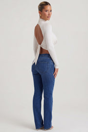 Oh Polly Karita Top Col Cowl Ivoire Dos Noué