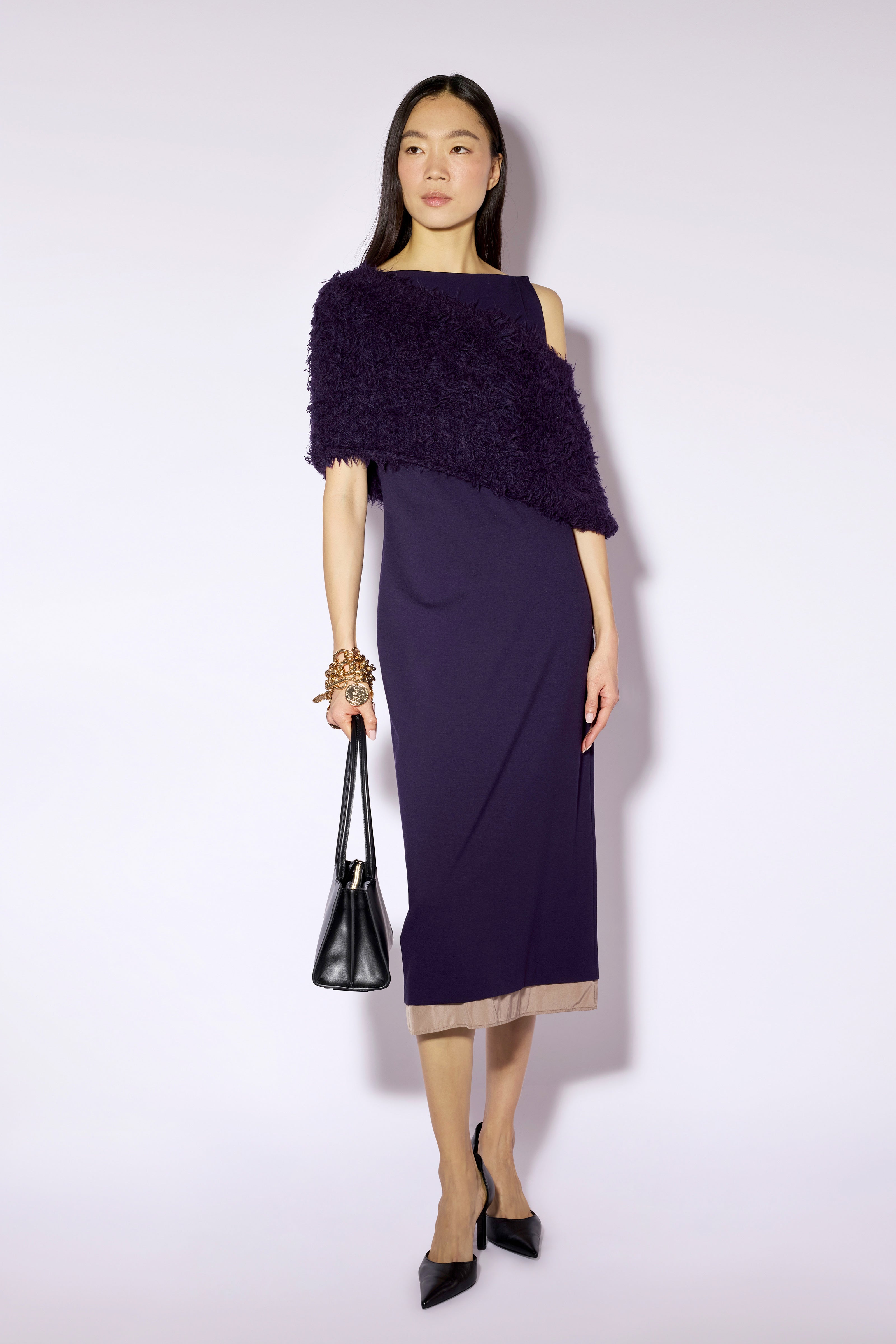 Liviana Conti Abiti Virna robe fourreau mirtillo/sesamo