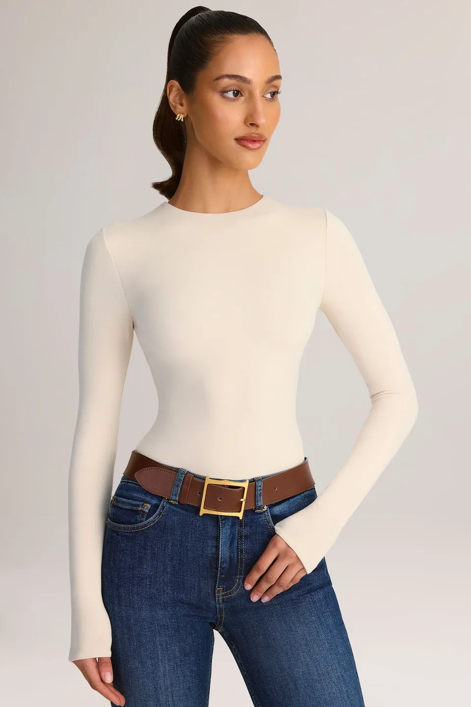 Oh Polly Ziva 15442 body manches longues crème modal