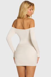 Oh Polly Dresses 16649 robe mini blanche épaules nues