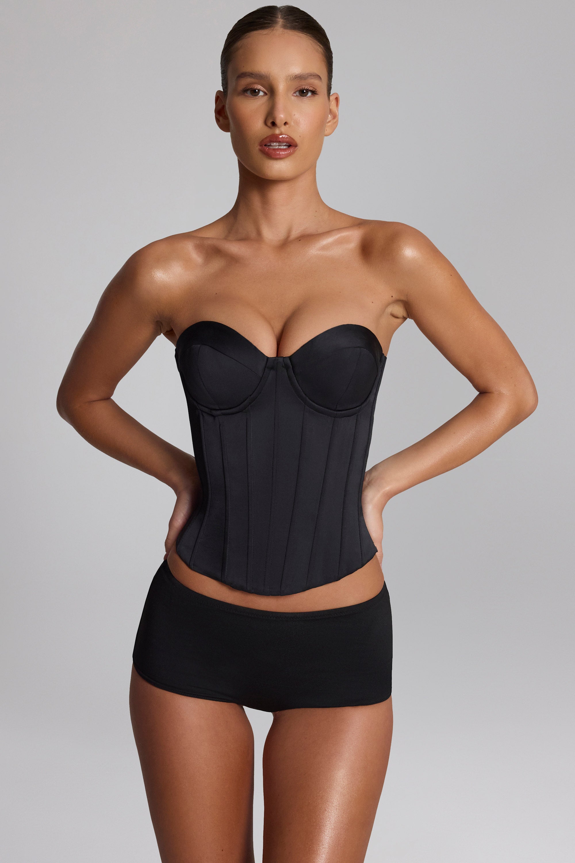 Oh Polly Shorts Hot Pants Jersey Noir Sabrine Taille Basse