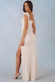 Oh Polly Elva Robe Maxi Ivoire Col Cœur Modal Fendue
