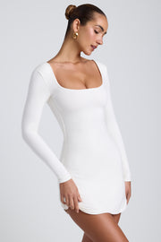 Oh Polly Hope Robe Mini 8125 Blanche Modal Col Carré