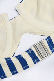 Oh Polly Swim Haut bikini Ascona balconnet bleu marine rayé