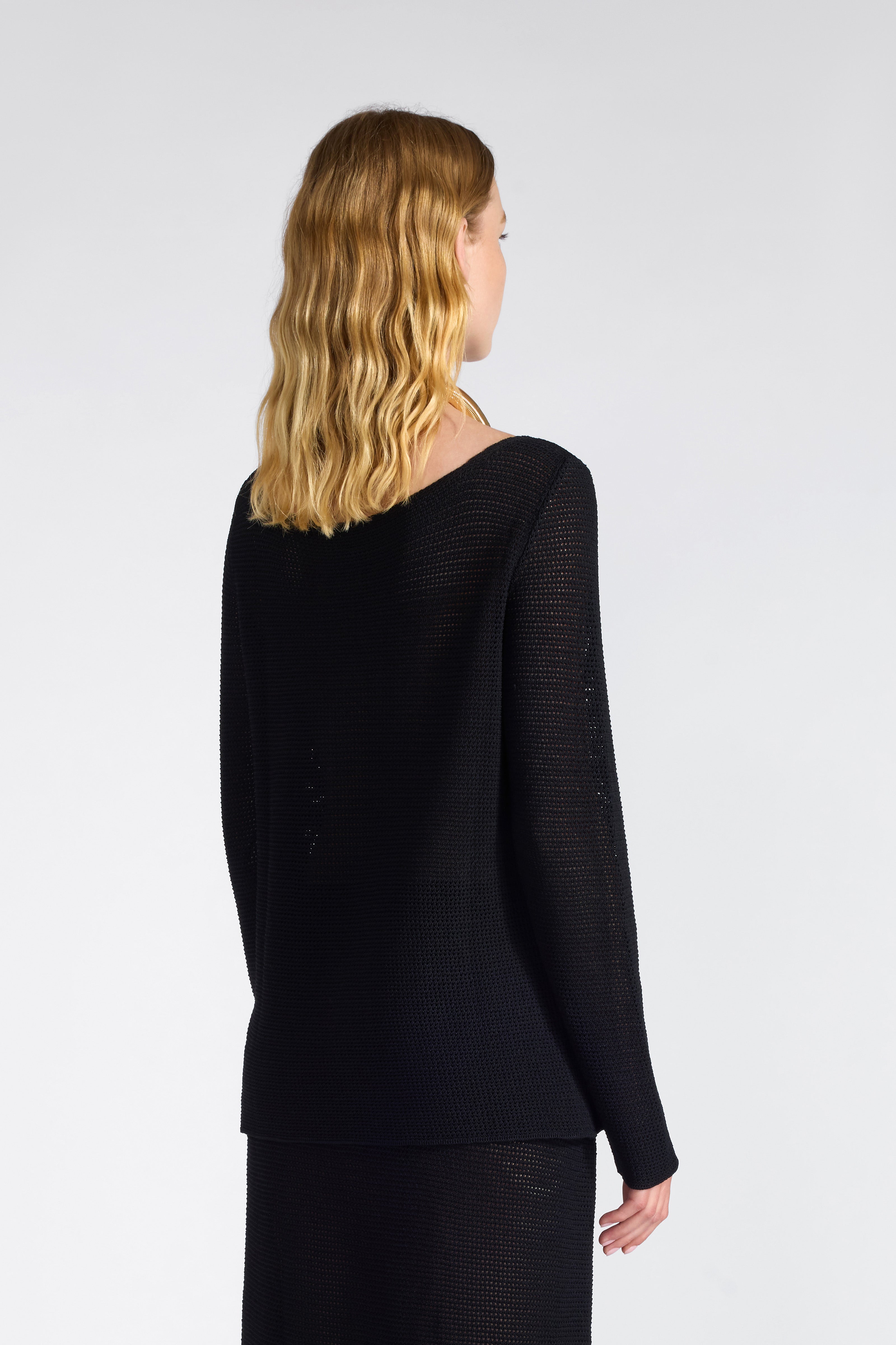 Liviana Conti Giuditta pull résille viscose noir S