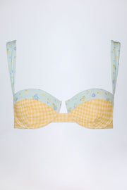 Oh Polly Vallibona Haut Bikini Balconnet Jaune Vichy Armatures