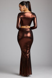 Oh Polly Tops Rana Crop Top Cuivre Bronze métallique