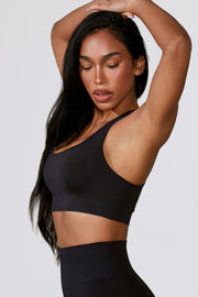 Oh Polly Define Luxe Mindset brassière sport noire ajourée